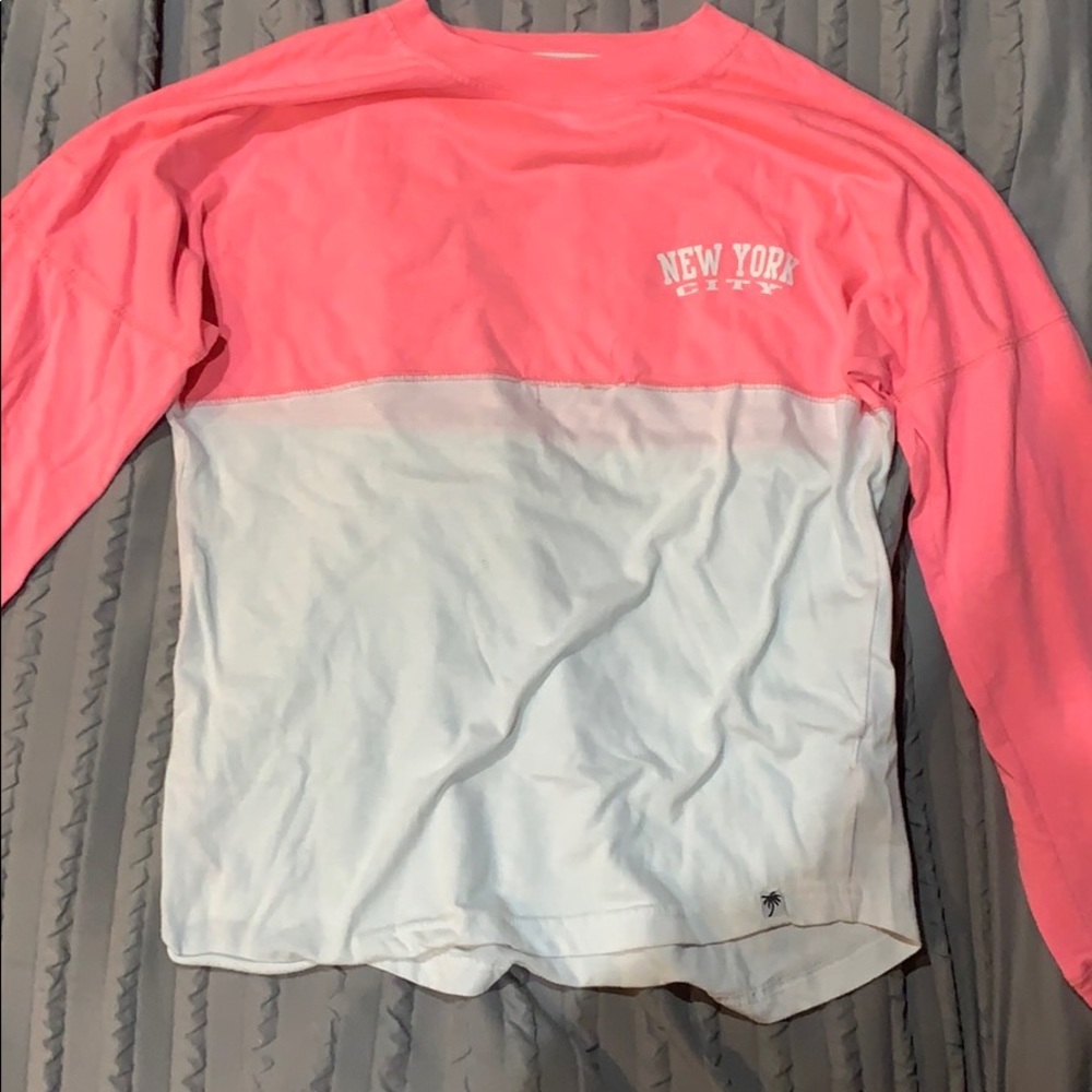 New York City pink and white shirt